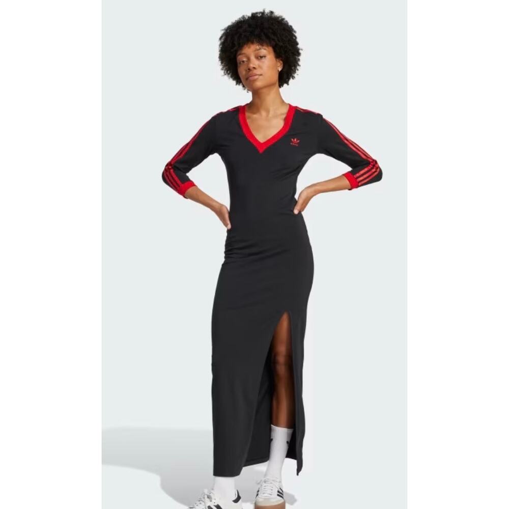 NEW ADIDAS ORIGINALS Women's Small 3S Adicolor Maxi Dress JY2942
